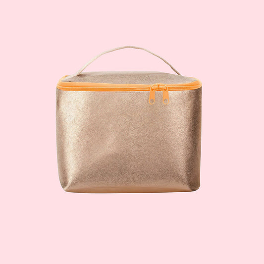 Shimmer Gold Makeup Bag