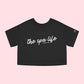 The Spa Life Chose Me Cropped Tee Black