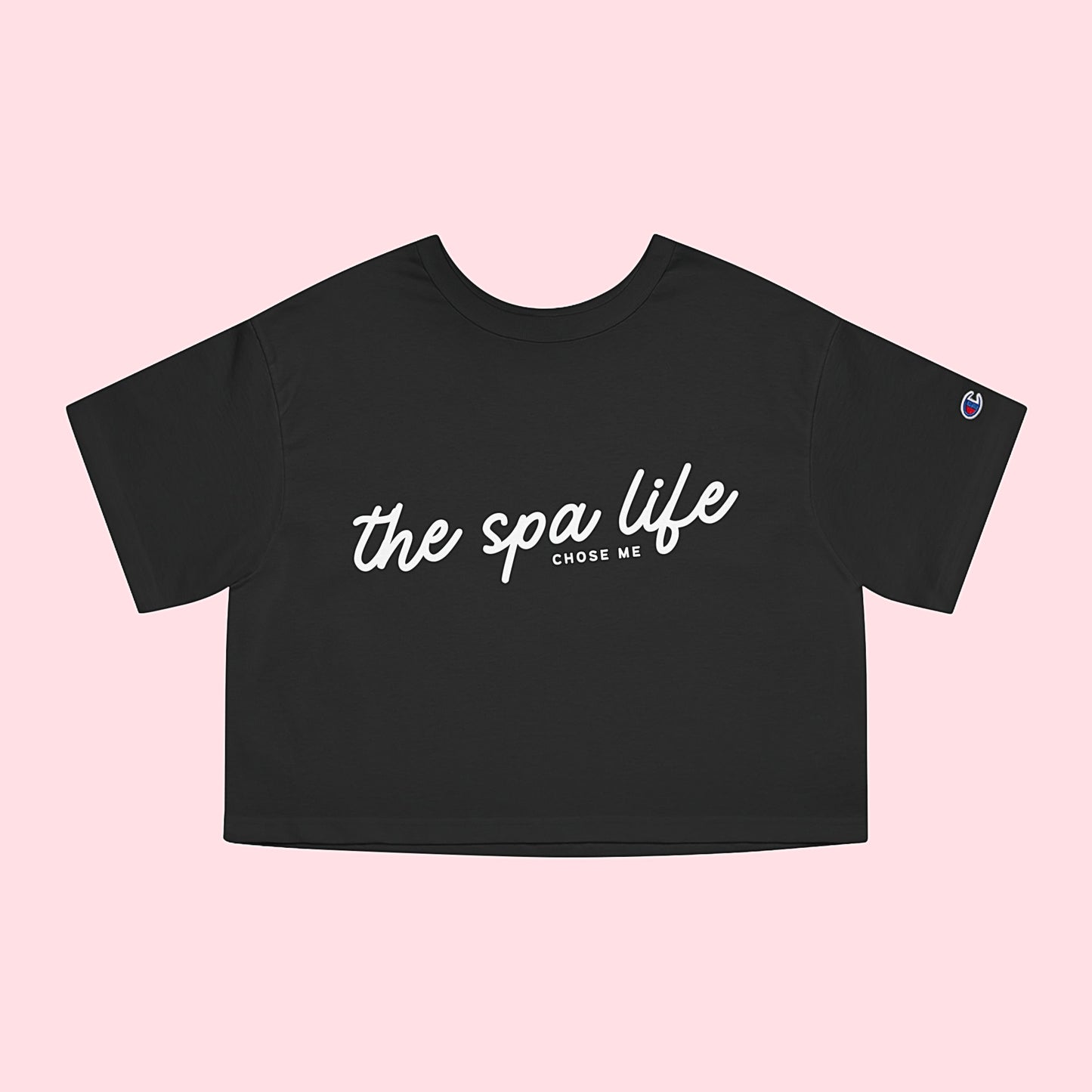 The Spa Life Chose Me Cropped Tee Black