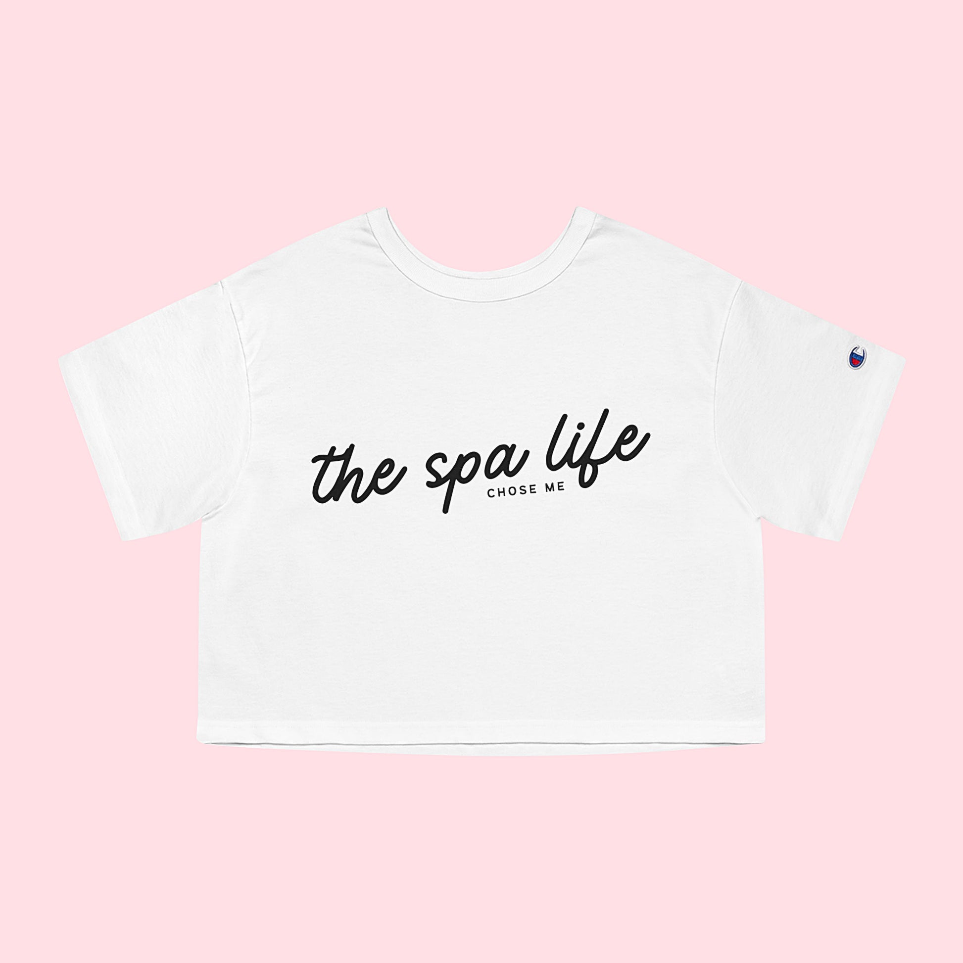 The Spa Life Chose Me Cropped Tee White