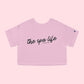 The Spa Life Chose Me Cropped Tee Pink