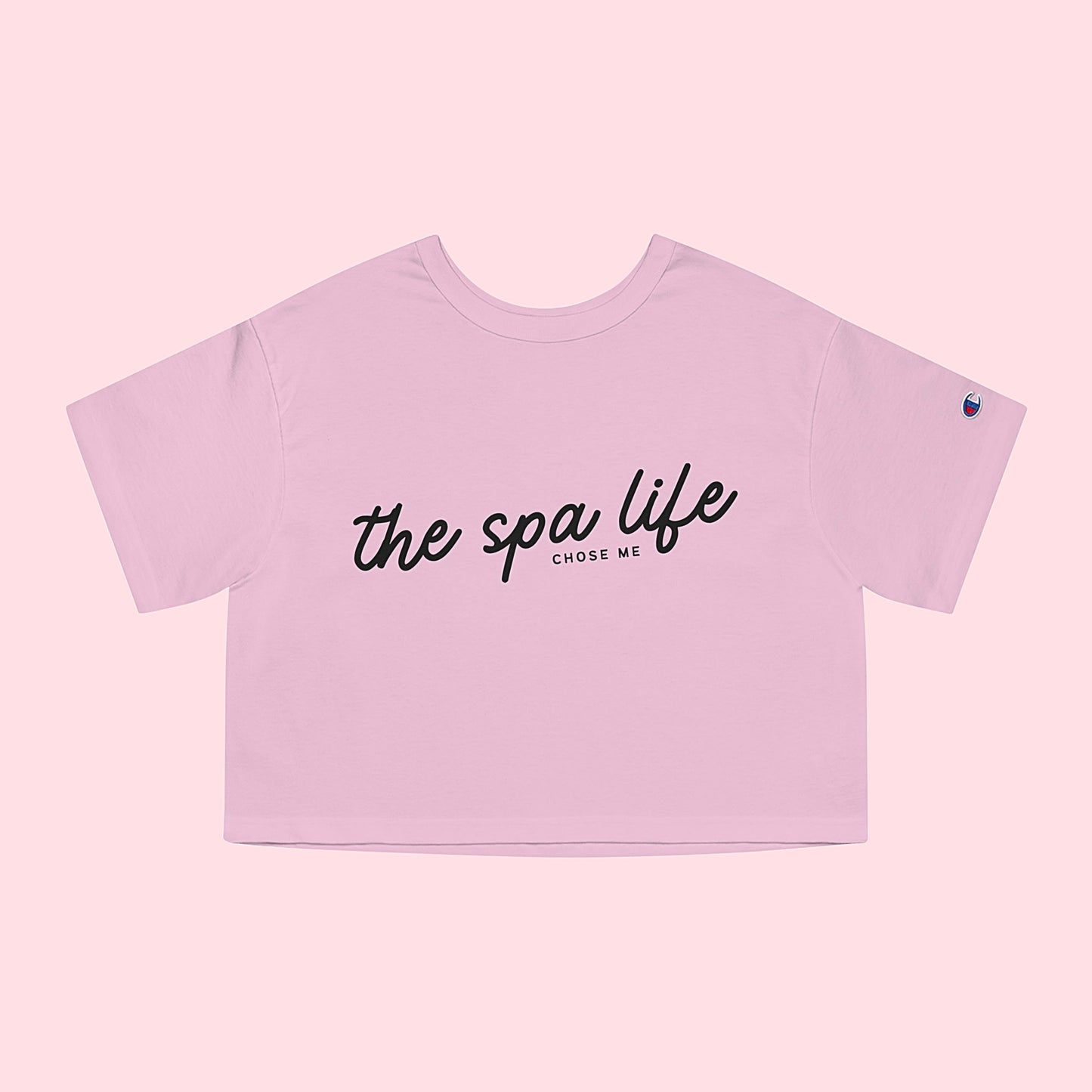 The Spa Life Chose Me Cropped Tee Pink